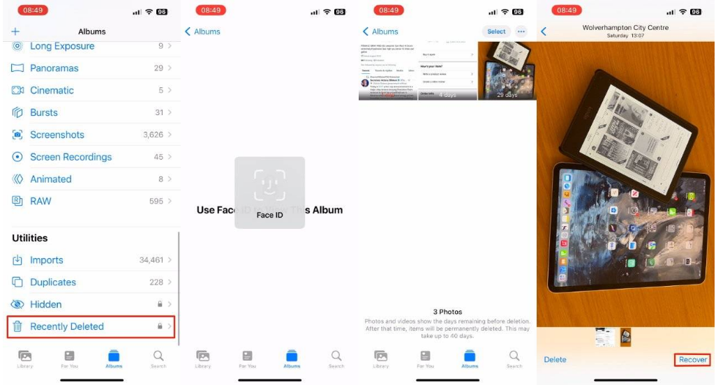 金阳苹果14维修分享 iPhone14 上恢复已删除的照片 