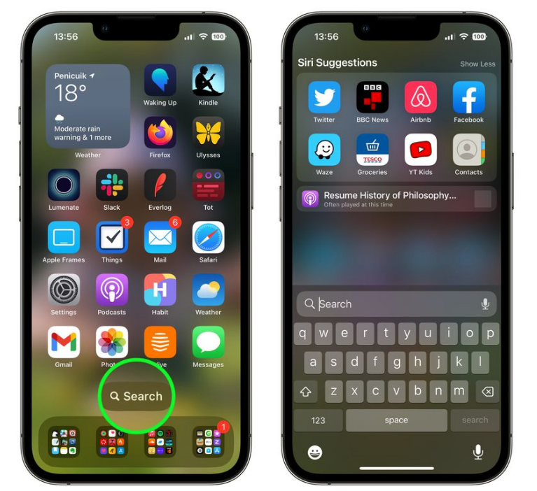 金阳苹果手机维修分享升级到 iOS 16 后，如何删除主屏幕上的搜索按钮 